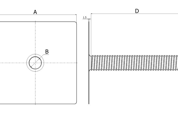 ダモ角型鉛改修ドレンＮヨコ（ノーマル）　４０～１００φ用