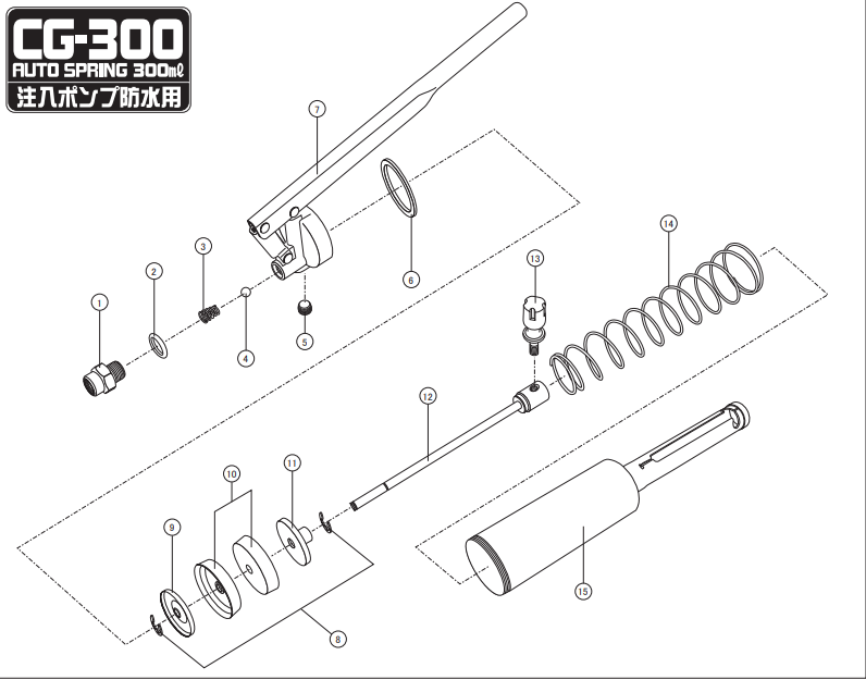 チヨダ注入ポンプ　ＣＧ－３００　ノズルナシ　３００ｃｃ